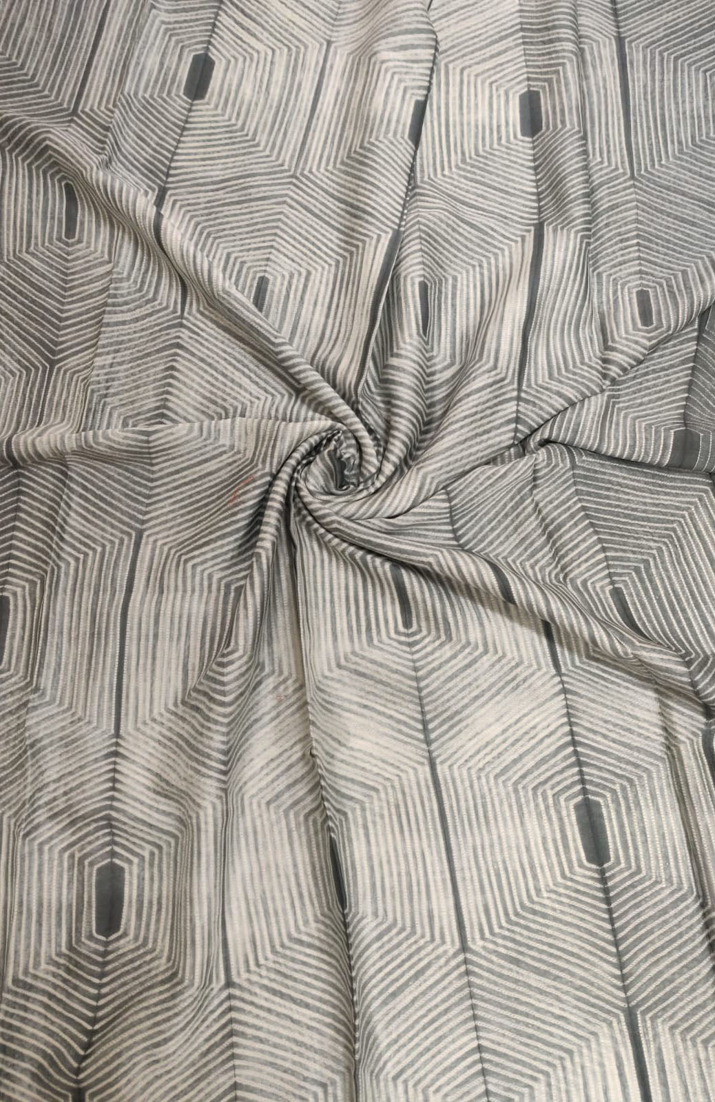 Grey Shibori Cotton Silk Fabric ( 2.5 Mtr )