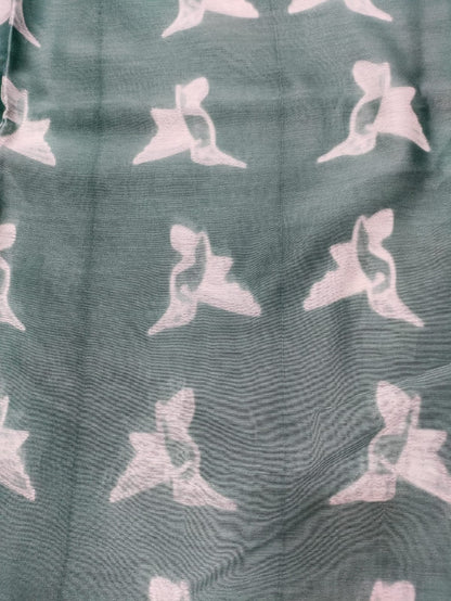 Grey Shibori Cotton Silk Fabric ( 2.5 Mtrs ) - Luxurion World