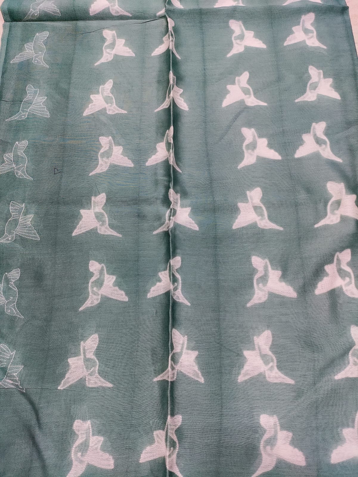 Grey Shibori Cotton Silk Fabric ( 2.5 Mtrs ) - Luxurion World