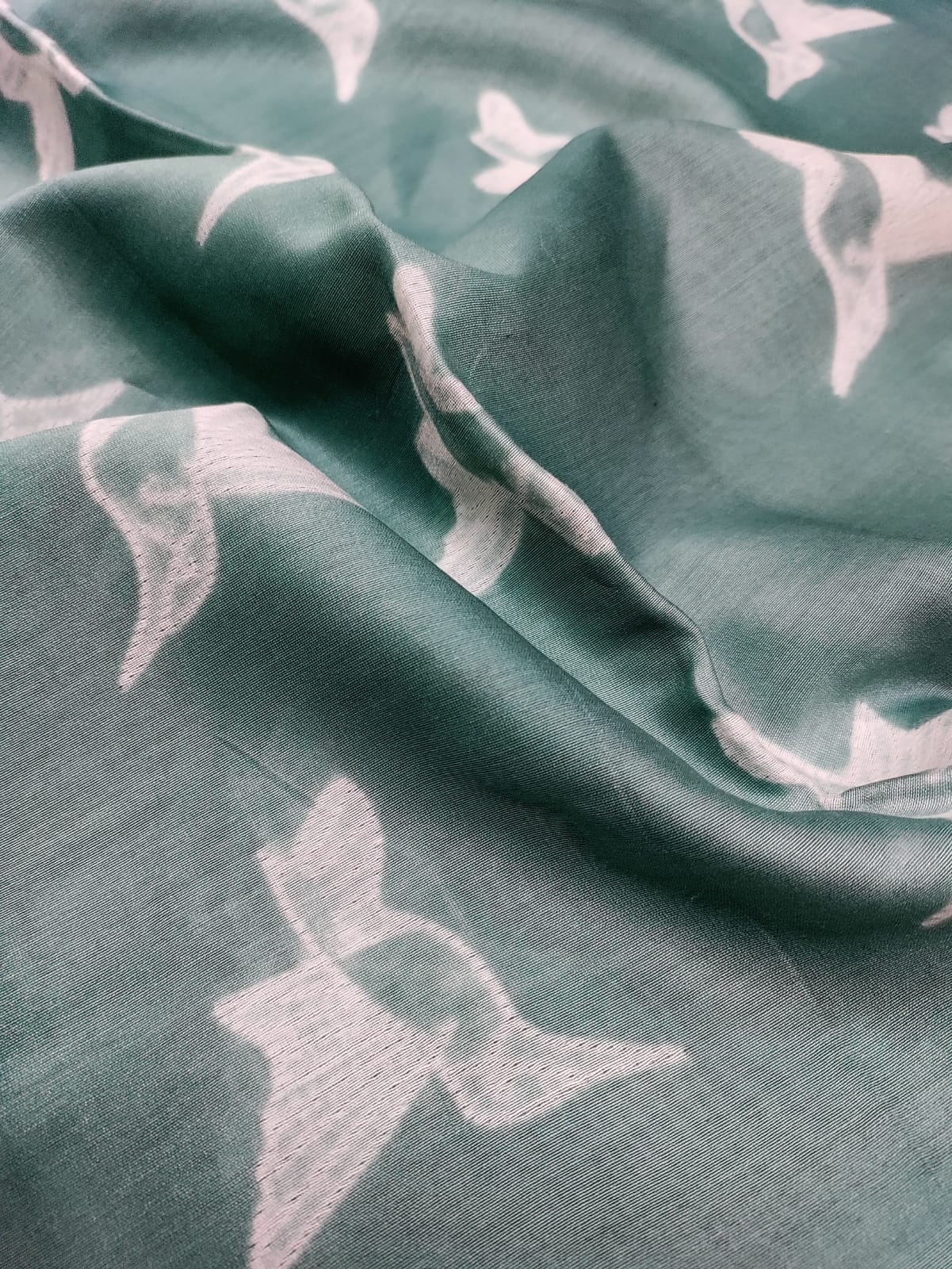 Grey Shibori Cotton Silk Fabric ( 2.5 Mtrs ) - Luxurion World