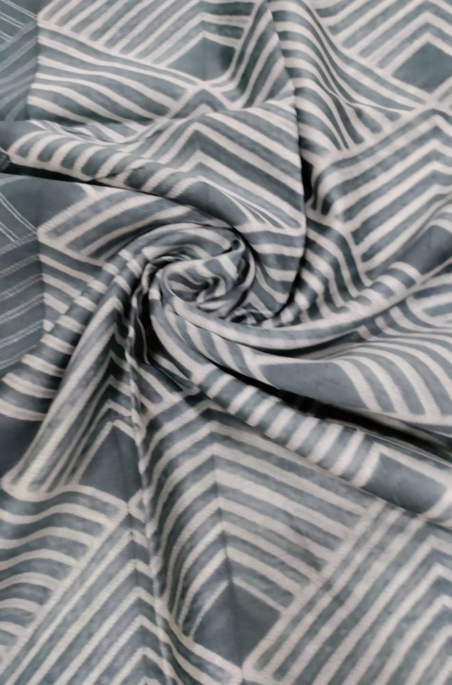 Grey Shibori Cotton Silk Fabric ( 2.5 Mtrs )