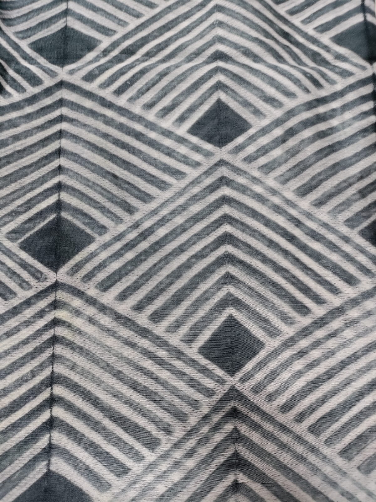 Grey Shibori Cotton Silk Fabric ( 2.5 Mtrs ) - Luxurion World