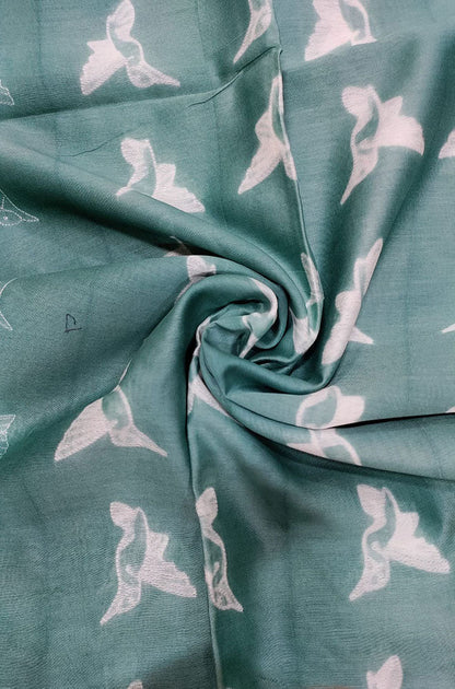 Grey Shibori Cotton Silk Fabric ( 2.5 Mtrs ) - Luxurion World