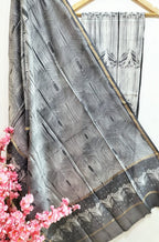 Grey Shibori Cotton Silk Two Piece Unstitched Suit Set - Luxurion World