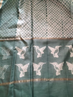 Grey Shibori Cotton Silk Two Piece Unstitched Suit Set - Luxurion World