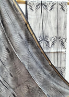 Grey Shibori Cotton Silk Two Piece Unstitched Suit Set - Luxurion World