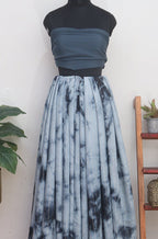 Grey Trendy Cotton Silk Tie & Dye Lehenga With Satin Silk Blouse Piece Fabric - Luxurion World