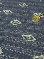 Grey Trendy Sequins Work Batik Printed Georgette Fabric ( 1 Mtr ) - Luxurion World