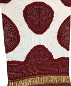 Maroon And Off White Bandhani Pure Gajji Silk Dupatta - Luxurion World