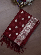 Maroon Banarasi Organza Dupatta - Luxurion World