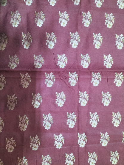 Maroon Banarasi Silk Fabric ( 0.5 Mtr)