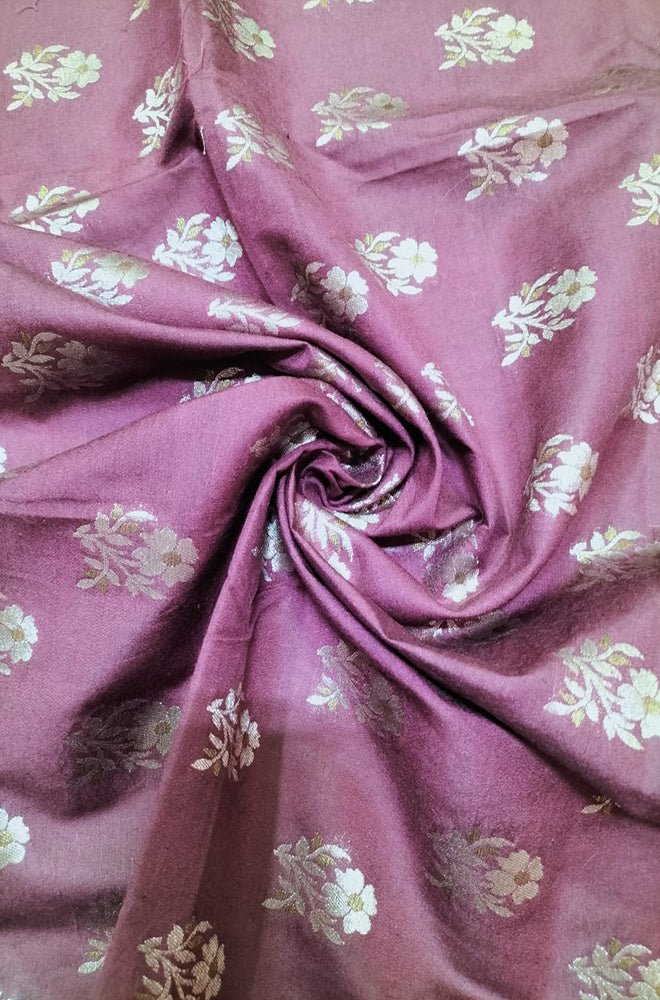 Maroon Banarasi Silk Fabric ( 0.5 Mtr) - Luxurion World
