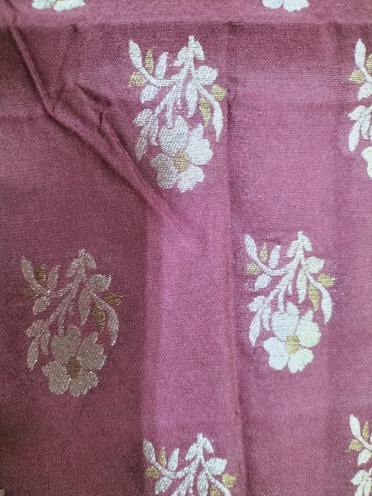 Maroon Banarasi Silk Fabric ( 0.5 Mtr) - Luxurion World