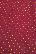 Maroon Bandhani Cotton Silk Fabric (  1 Mtr ) - Luxurion World