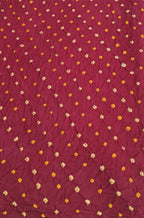 Maroon Bandhani Cotton Silk Fabric (  1 Mtr ) - Luxurion World