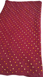 Maroon Bandhani Cotton Silk Fabric (  1 Mtr ) - Luxurion World
