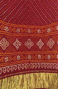 Maroon Bandhani Pure Gajji Silk Saree - Luxurion World