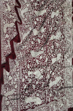 Maroon Embroidered Parsi Gara Georgette Floral And Bird Design Saree - Luxurion World