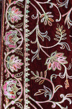 Maroon Embroidered Trendy Velvet Dupatta - Luxurion World
