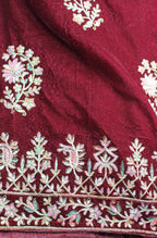 Maroon Embroidered Trendy Velvet Dupatta - Luxurion World
