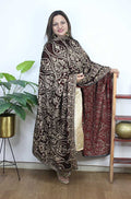 Maroon Embroidered Trendy Velvet Dupatta - Luxurion World