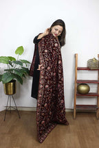 Maroon Embroidered Trendy Velvet Dupatta - Luxurion World