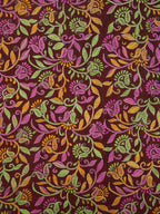 Maroon Hand Embroidered Kantha Silk Fabric ( 1 Mtr ) - Luxurion World