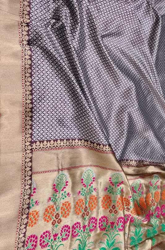 Maroon Handloom Banarasi Pure Katan Silk Kadwa Saree