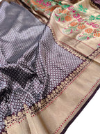 Maroon Handloom Banarasi Pure Katan Silk Kadwa Saree - Luxurion World