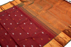 Maroon Handloom Kanjeevaram Pure Silk Saree - Luxurion World