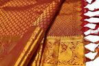 Maroon Handloom Kanjeevaram Pure Silk Saree - Luxurion World