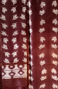 Maroon Shibori Cotton Silk Two Piece Unstitched Suit Set - Luxurion World