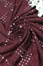 Maroon Trendy Georgette Foil Mirror Work Fabric - Luxurion World