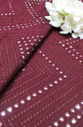 Maroon Trendy Georgette Foil Mirror Work Fabric - Luxurion World