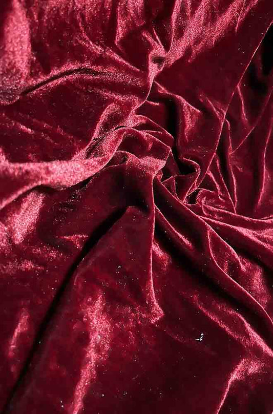 Maroon Trendy Velvet Fabric ( 1 Mtr ) - Luxurion World