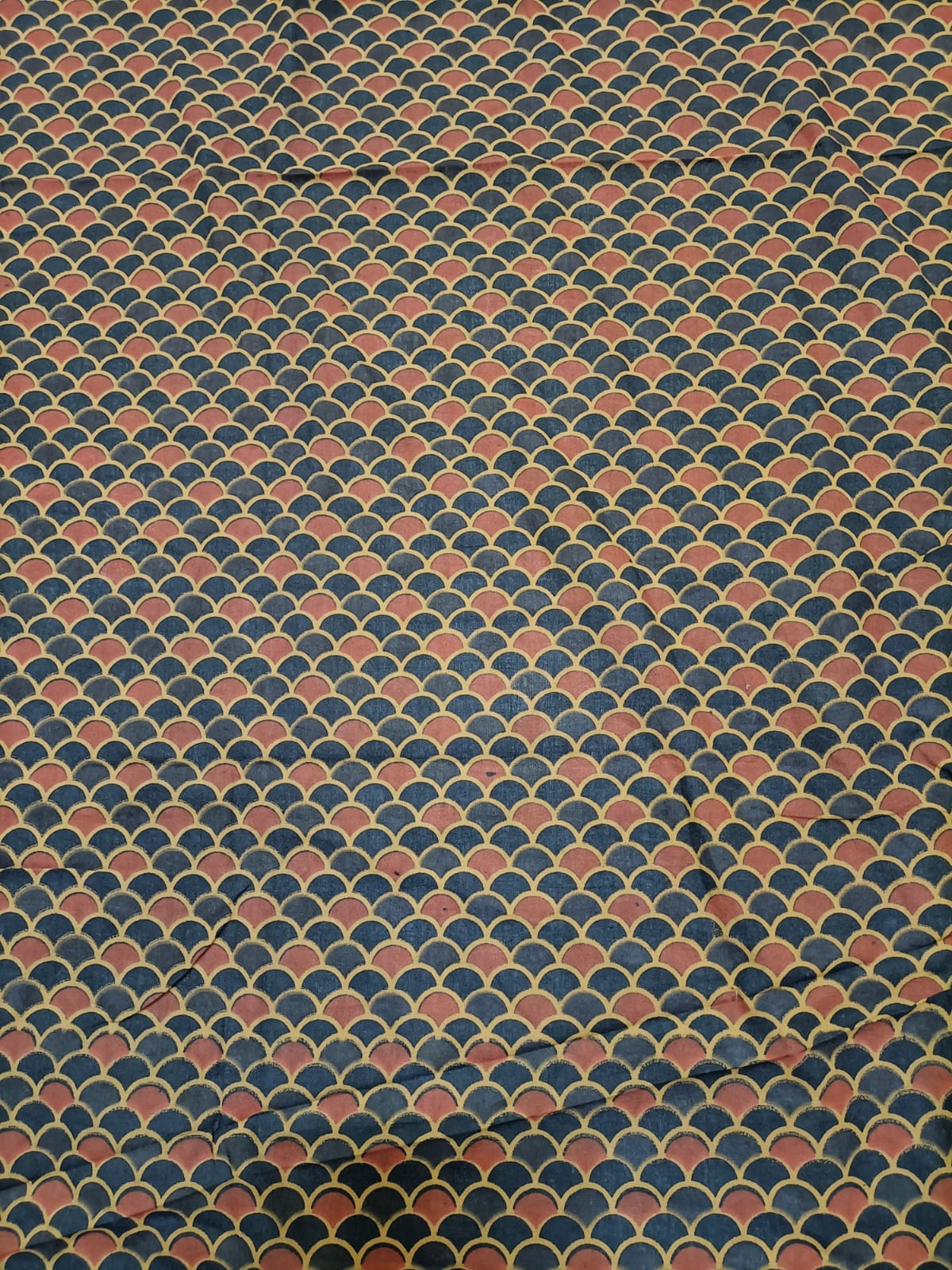 Multicolor Ajrakh Block Printed Cotton Fabric (1 mtr)
