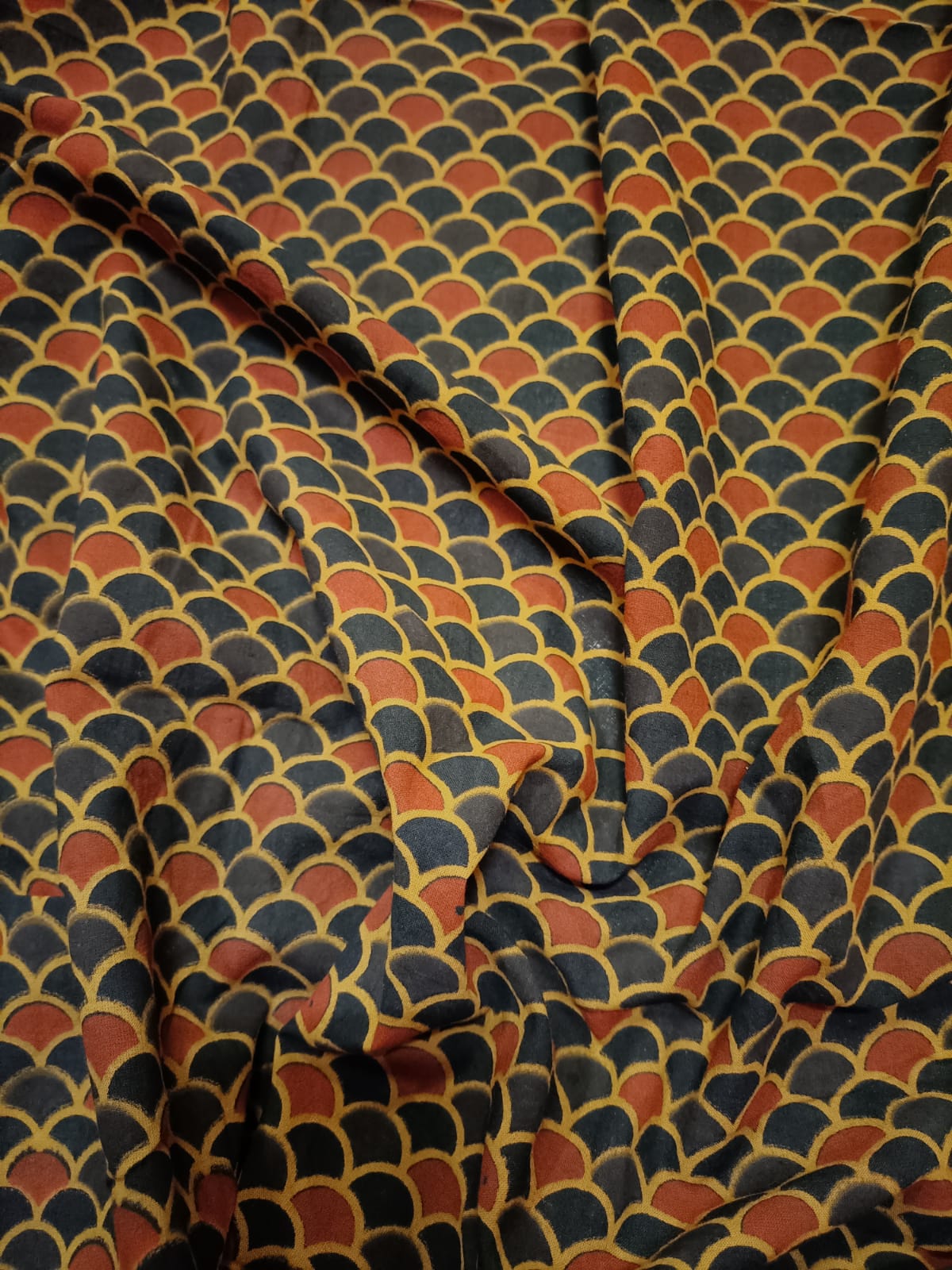 Multicolor Ajrakh Block Printed Cotton Fabric (1 mtr) - Luxurion World