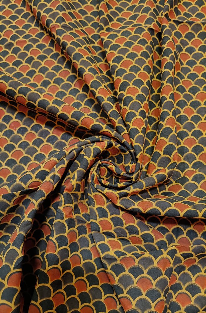Multicolor Ajrakh Block Printed Cotton Fabric (1 mtr) - Luxurion World