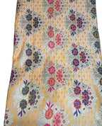 Multicolor Banarasi Kimkhwab Silk Meenakari Fabric ( 1 Mtr ) - Luxurion World