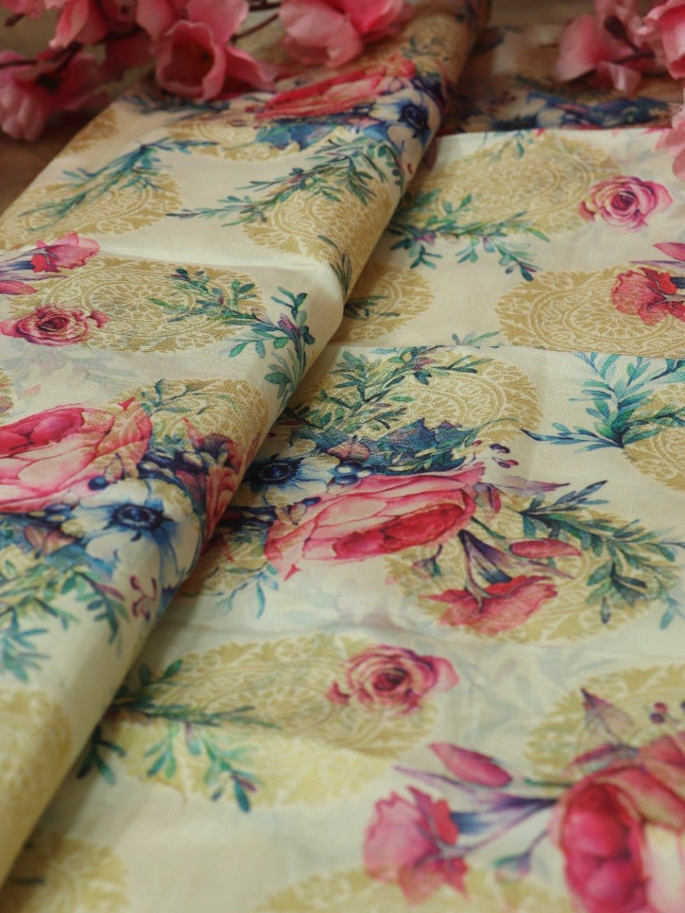 Multicolor Banarasi Silk Fabric ( 0.5 Mtr)