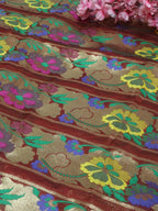 Multicolor Banarasi Silk Fabric ( 1 Mtr) - Luxurion World