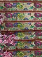 Multicolor Banarasi Silk Fabric ( 1 Mtr) - Luxurion World