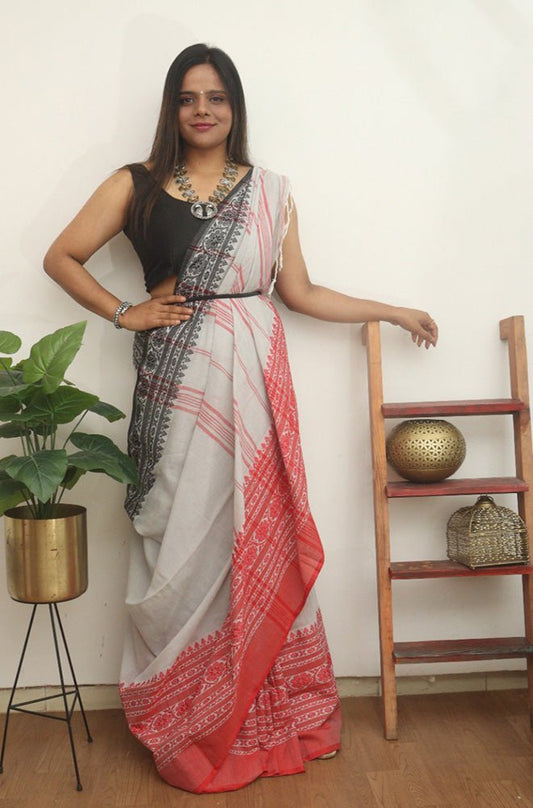Multicolor Bengal Plain Cotton Saree - Luxurion World