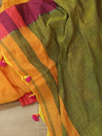 Multicolor Bengal Plain Cotton Saree - Luxurion World