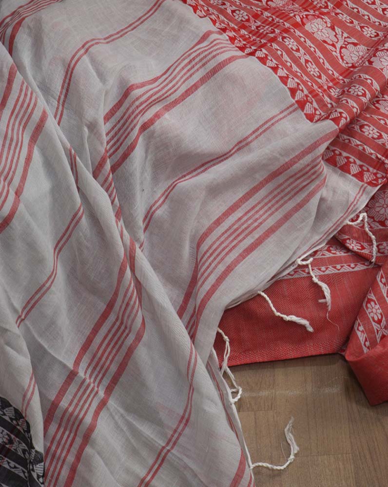 Multicolor Bengal Plain Cotton Saree - Luxurion World