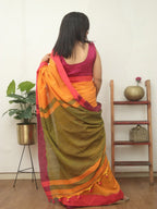 Multicolor Bengal Plain Cotton Saree - Luxurion World