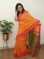 Multicolor Bengal Plain Cotton Saree - Luxurion World