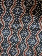 Multicolor Block Printed Ajrakh Mashru Silk Fabric (1 mtr) - Luxurion World