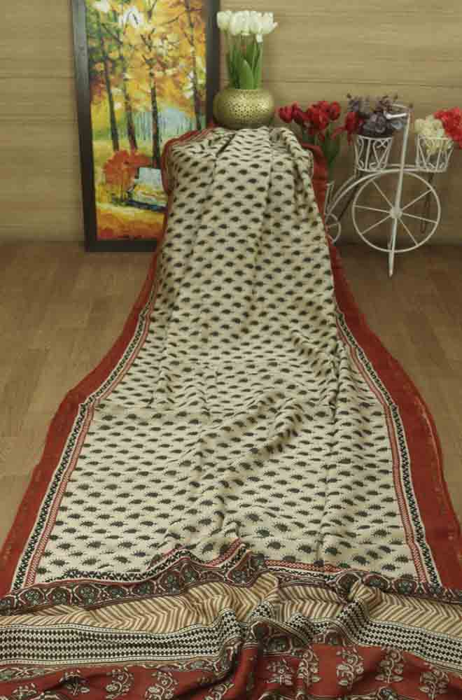 Multicolor Block Printed Chanderi Silk Saree - Perfect for Any Occasion! - Luxurion World