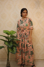 Multicolor Block Printed Pure Cotton One Piece Dress - Luxurion World